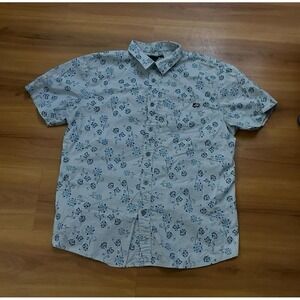 Mens …LOST Forecaster Floral Button Down Short.Sleeve Top Shirt